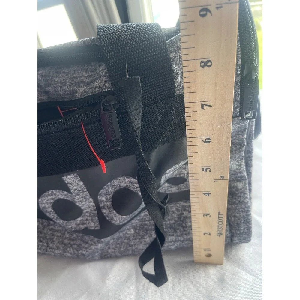 Adidas Defender Medium  Black Gray  Duffel Bag  Logo Shoulder STrap Travel Sport